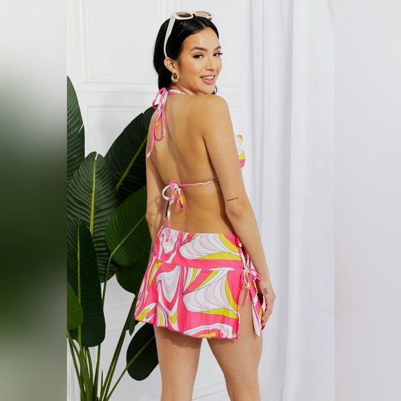 CUTE Marina West Swim Disco Bandeau Bikini and Skirt Set - Picture 2 of 4